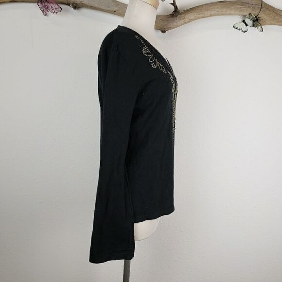 Alberto Makali black embroidered beaded sweater - Picture 2 of 8